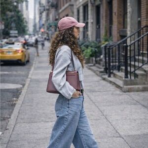 Pink Vegan Leafher Baseball Cap